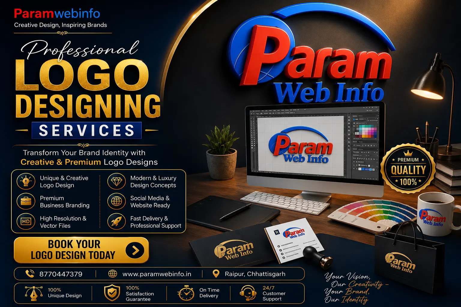 Professional Logo Design Services for Business Branding with Paramwebinfo