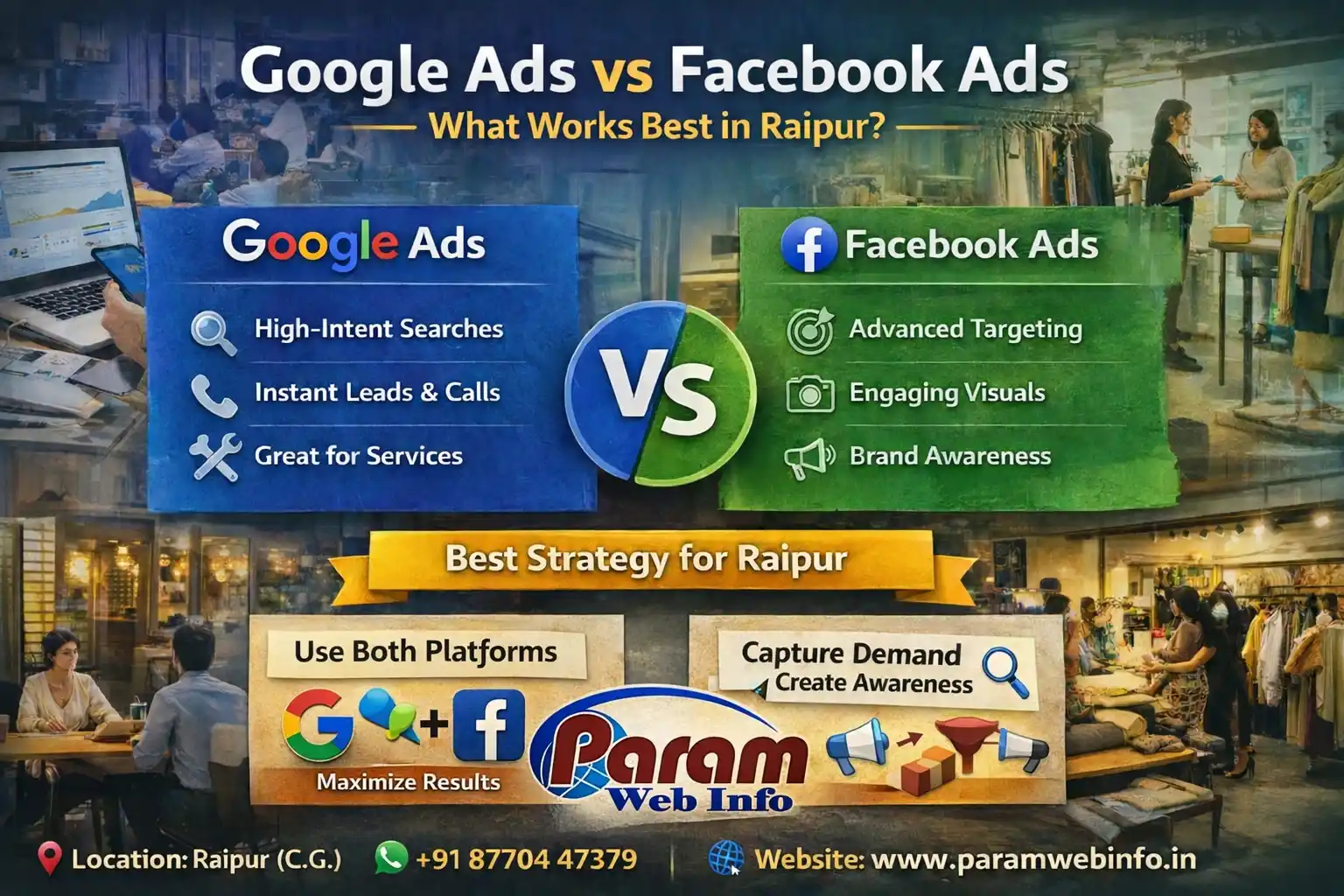 Google Ads vs Facebook Ads What Works Best in Raipur