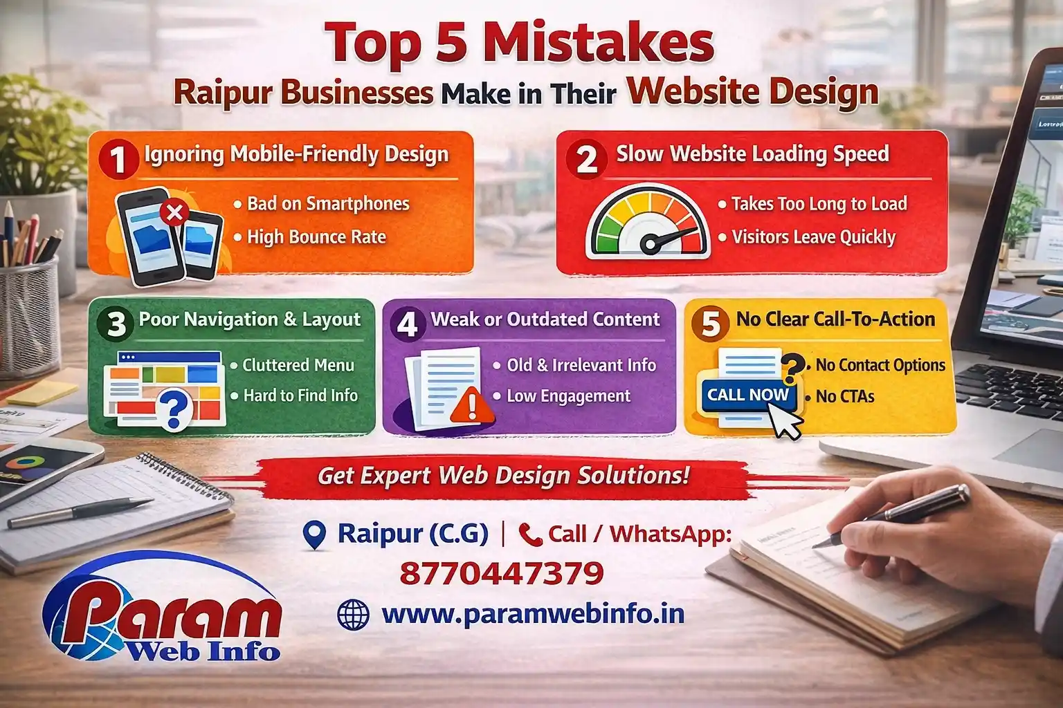 Top 5 Mistakes Raipur Businesses Make in Their Website Design