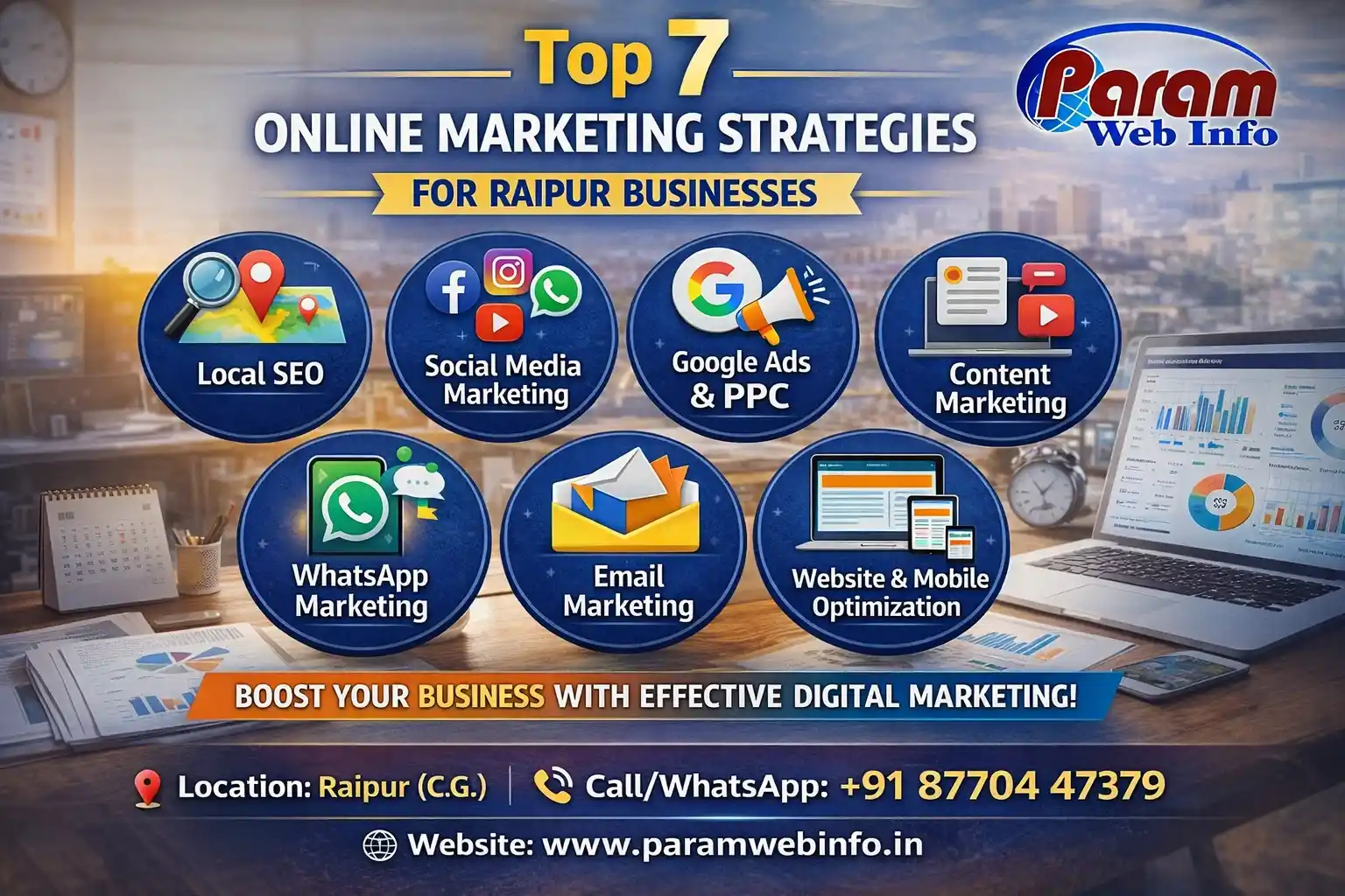 Top 7 Online Marketing Strategies for Raipur Businesses